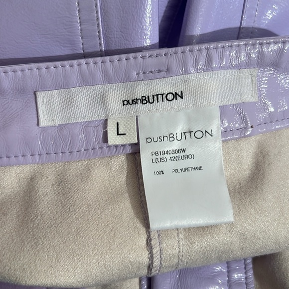 PushButton Faux Leather Casual Straight Pants in Lilac, size Large - Picture 7 of 12